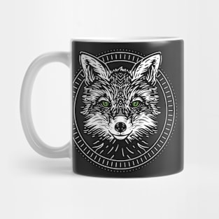 White Fox in Circle Frame Mug